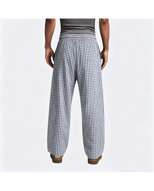 Plaid Curved Blade Casual Trousers