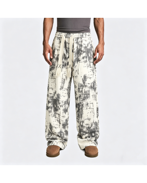 Tie-Dye Drawstring Casual Straight-Leg Pants