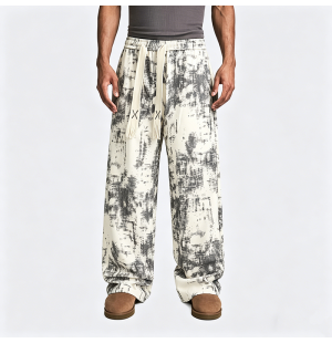 Tie-Dye Drawstring Casual Straight-Leg Pants