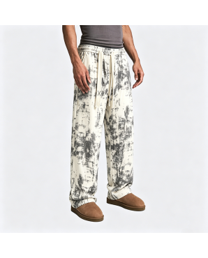 Tie-Dye Drawstring Casual Straight-Leg Pants