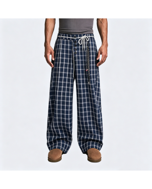 American Retro Checkered Casual Pants