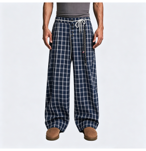 American Retro Checkered Casual Pants