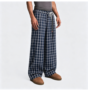 American Retro Checkered Casual Pants
