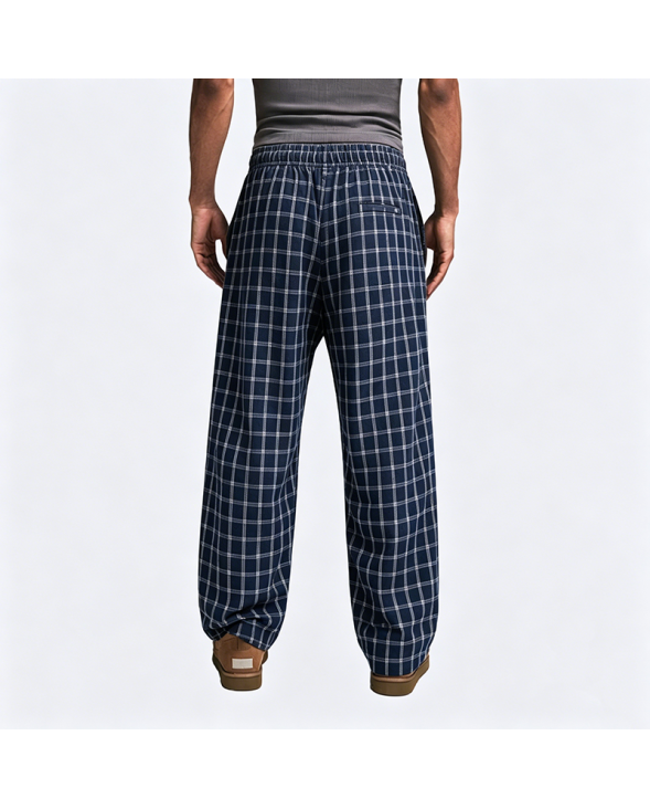 American Retro Checkered Casual Pants