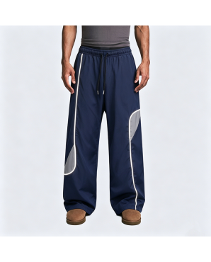 American Retro Color-Block Casual Pants