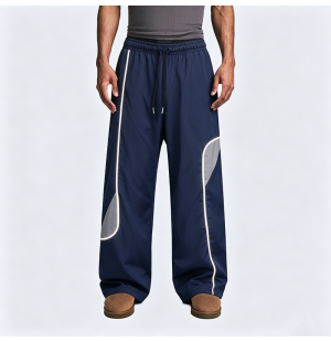 American Retro Color-Block Casual Pants
