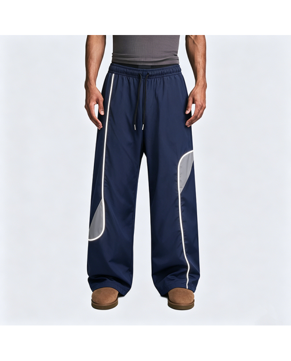 American Retro Color-Block Casual Pants