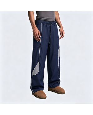 American Retro Color-Block Casual Pants
