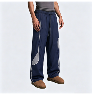 American Retro Color-Block Casual Pants