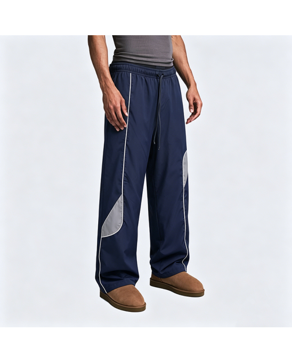 American Retro Color-Block Casual Pants
