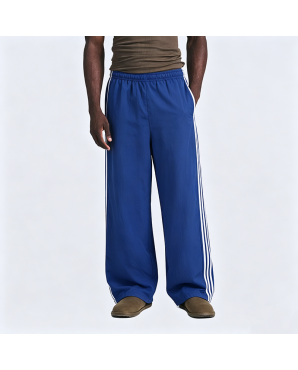 American Retro Three-Stripe Straight-Leg Wide-Leg Pants