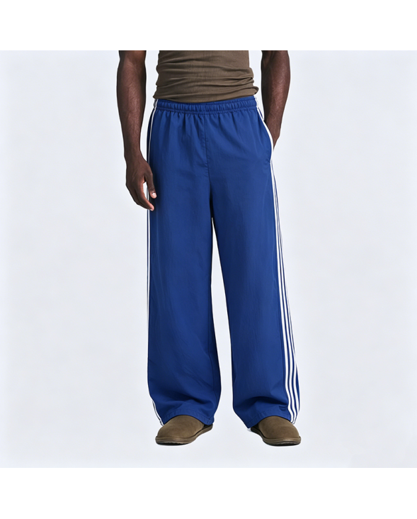 American Retro Three-Stripe Straight-Leg Wide-Leg Pants