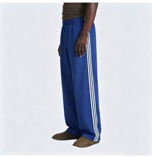 American Retro Three-Stripe Straight-Leg Wide-Leg Pants