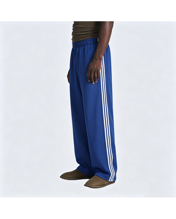 American Retro Three-Stripe Straight-Leg Wide-Leg Pants