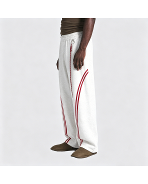Color-Block Striped Straight-Leg Casual Pants
