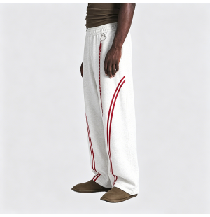 Color-Block Striped Straight-Leg Casual Pants