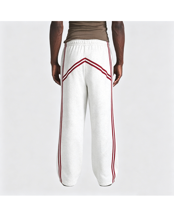 Color-Block Striped Straight-Leg Casual Pants