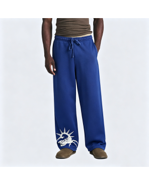 American Street Print Straight-leg Casual Pants