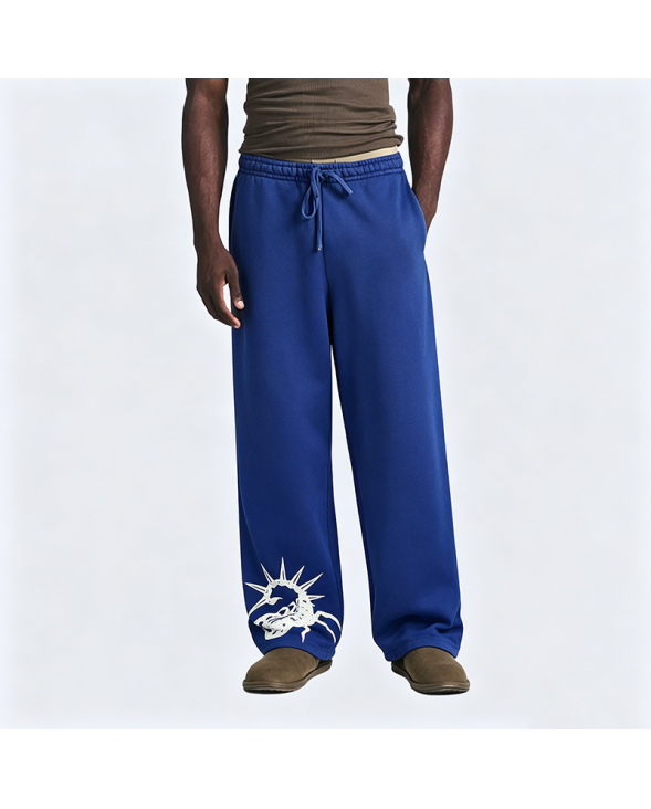 American Street Print Straight-leg Casual Pants