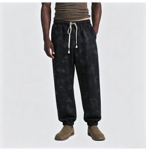Elastic Waist Tapered Loose Washed Sweatpants