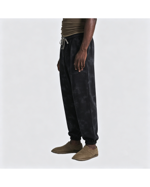Elastic Waist Tapered Loose Washed Sweatpants