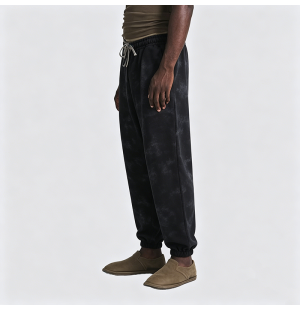 Elastic Waist Tapered Loose Washed Sweatpants