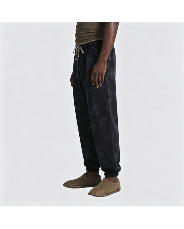 Elastic Waist Tapered Loose Washed Sweatpants