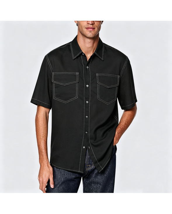 Minimalist Solid Color Crew Neck Short Sleeve T-Shirt