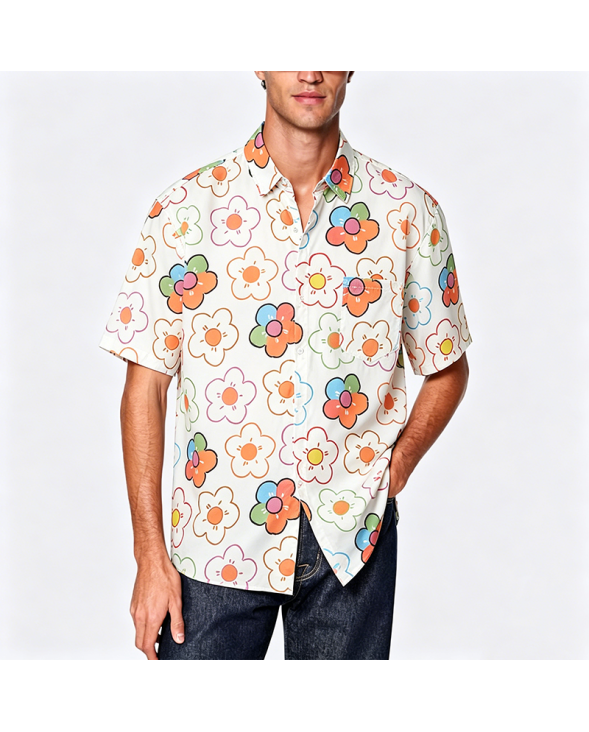 Simple Cotton Short Sleeve Shirt