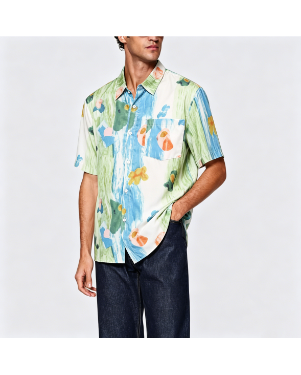 Simple Cotton Short Sleeve Shirt