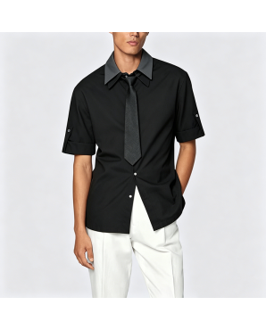 Simple Cotton Short-Sleeve Shirt