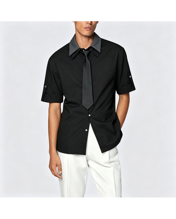 Simple Cotton Short-Sleeve Shirt