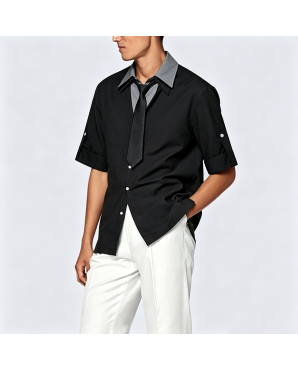 Simple Cotton Short-Sleeve Shirt