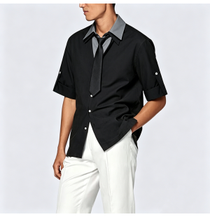 Simple Cotton Short-Sleeve Shirt