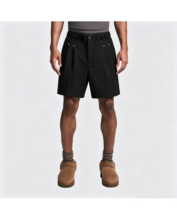 American Retro Solid Color Drape Shorts Loose Casual