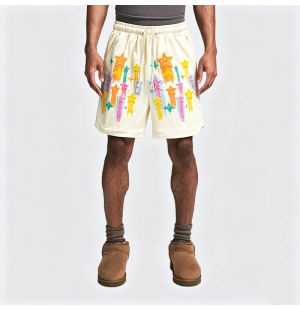 American Graffiti Star Shorts Men's Loose Fit Casual Five-Pocket