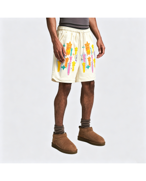 American Graffiti Star Shorts Men's Loose Fit Casual Five-Pocket