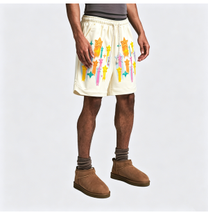 American Graffiti Star Shorts Men's Loose Fit Casual Five-Pocket