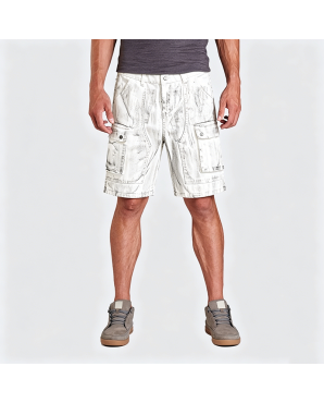 American Streetwear Dirty Workwear Denim Cargo Shorts Multi-Pocket Straight Leg