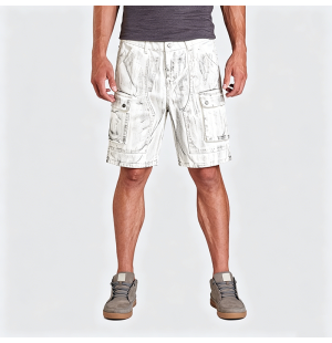 American Streetwear Dirty Workwear Denim Cargo Shorts Multi-Pocket Straight Leg