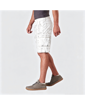 American Streetwear Dirty Workwear Denim Cargo Shorts Multi-Pocket Straight Leg