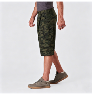 American Retro Camouflage Cargo Cropped Pants Loose Straight Wide Leg