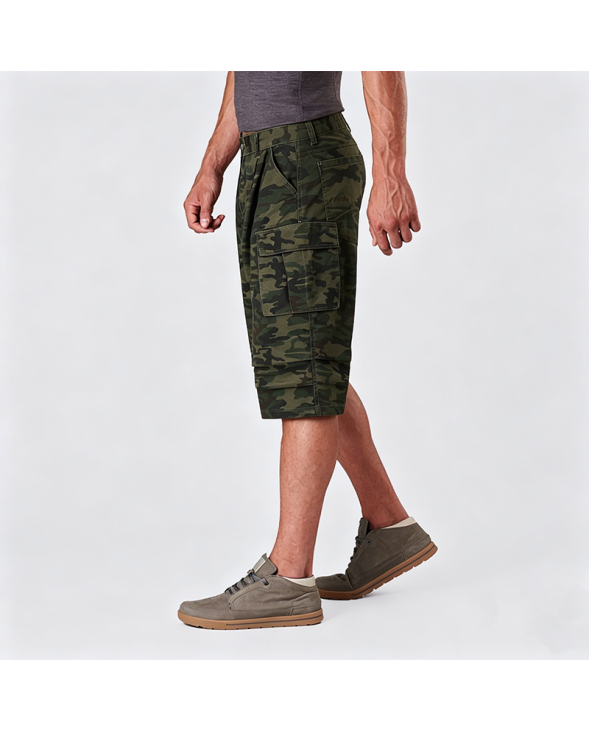 American Retro Camouflage Cargo Cropped Pants Loose Straight Wide Leg