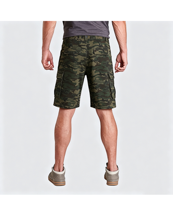 American Retro Camouflage Cargo Cropped Pants Loose Straight Wide Leg