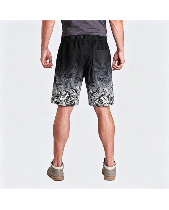 Gradient Quick-Dry Swim Trunks Men's Loose Casual Shorts