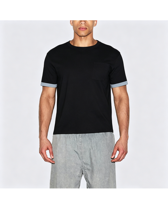 American Retro Color-Block Short-Sleeve T-Shirt