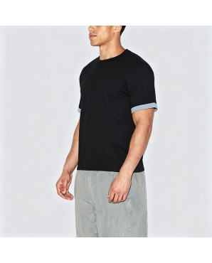 American Retro Color-Block Short-Sleeve T-Shirt