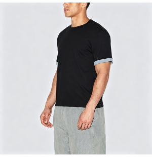 American Retro Color-Block Short-Sleeve T-Shirt