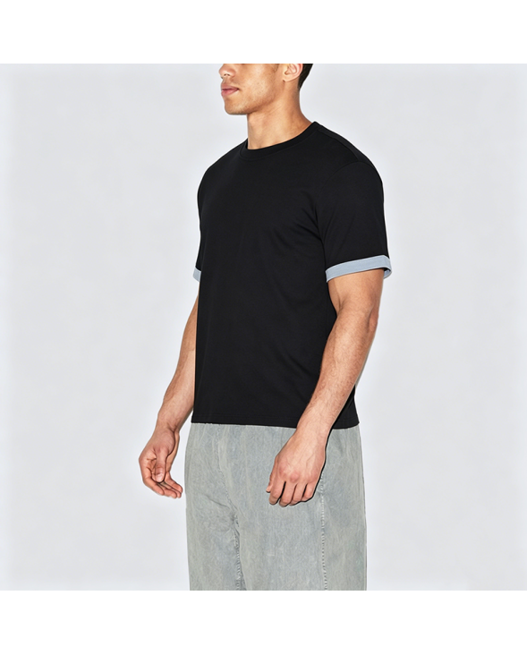 American Retro Color-Block Short-Sleeve T-Shirt