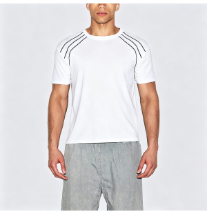 Padded Shoulder Short Sleeve T-Shirt